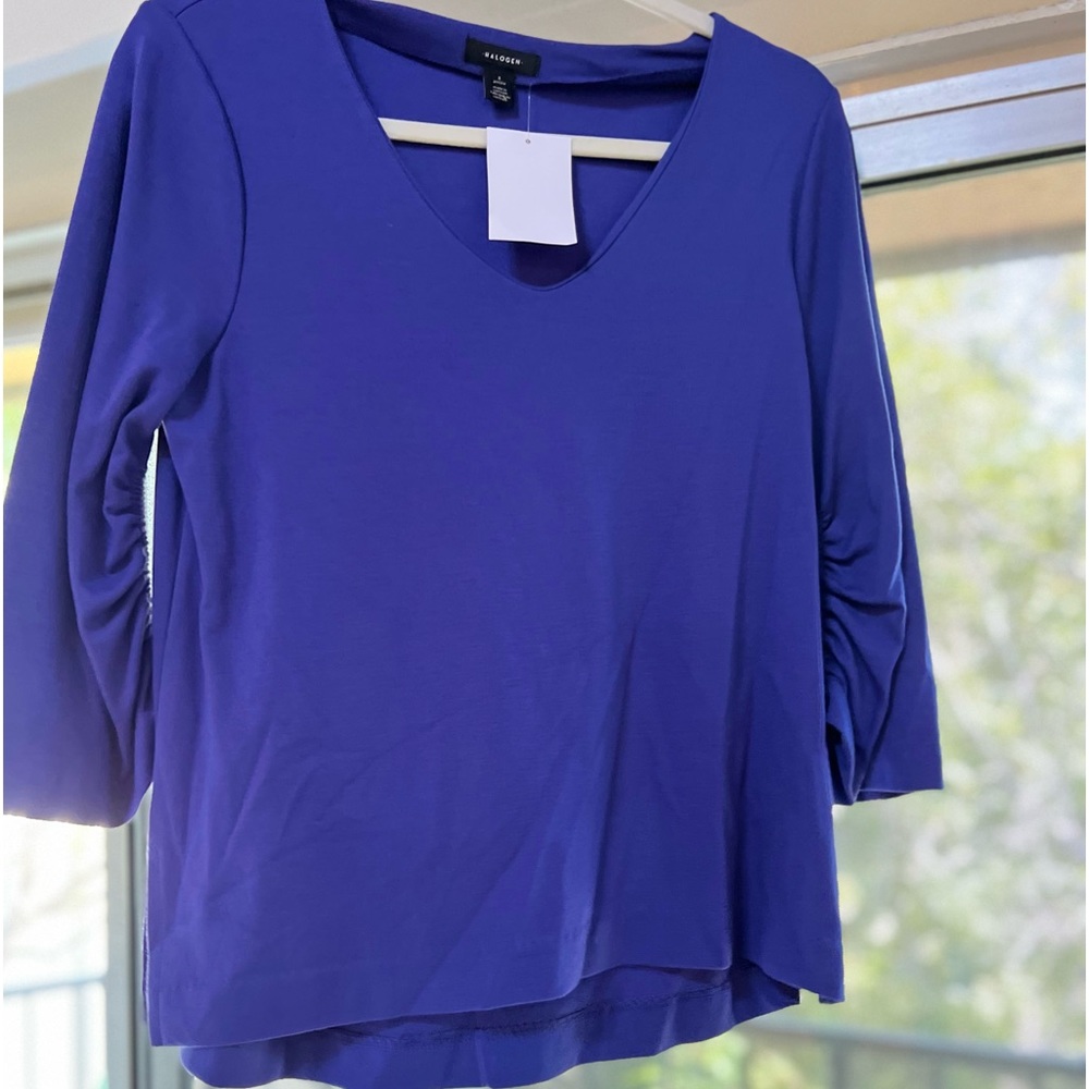 Halogen Top With Ruffled Sleeves